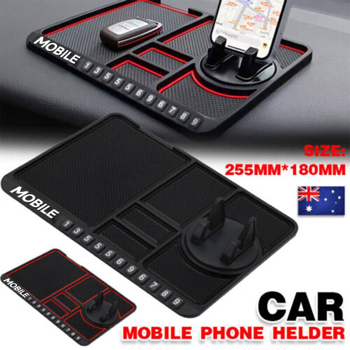 Non-Slip Car Dashboard Phone Holder Mat - Black - view 2