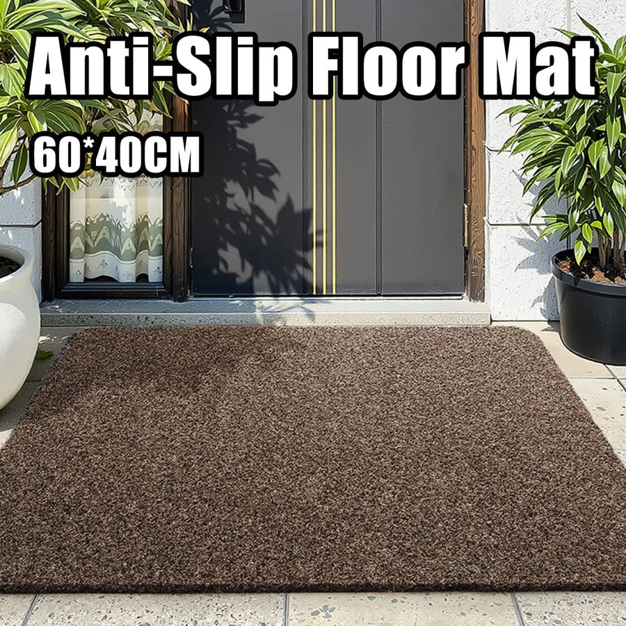 Non Slip Doormat 60 x 40 cm, Washable Polypropylene Floor Mat in Camel