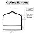 Non-Slip Flocking Pants Rack Multi-Layer Wardrobe Hanger - Black, Pack of 5 - view 3