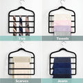 Non-Slip Flocking Pants Rack Multi-Layer Wardrobe Hanger - Black, Pack of 5 - view 5