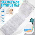 Non-Slip Full Body Bath Mat with Suction Cups - White, 125 x 36 cm