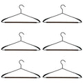 Non Slip Iron Wood Combination Coat Hangers, Pack of 6 - Black - view 2
