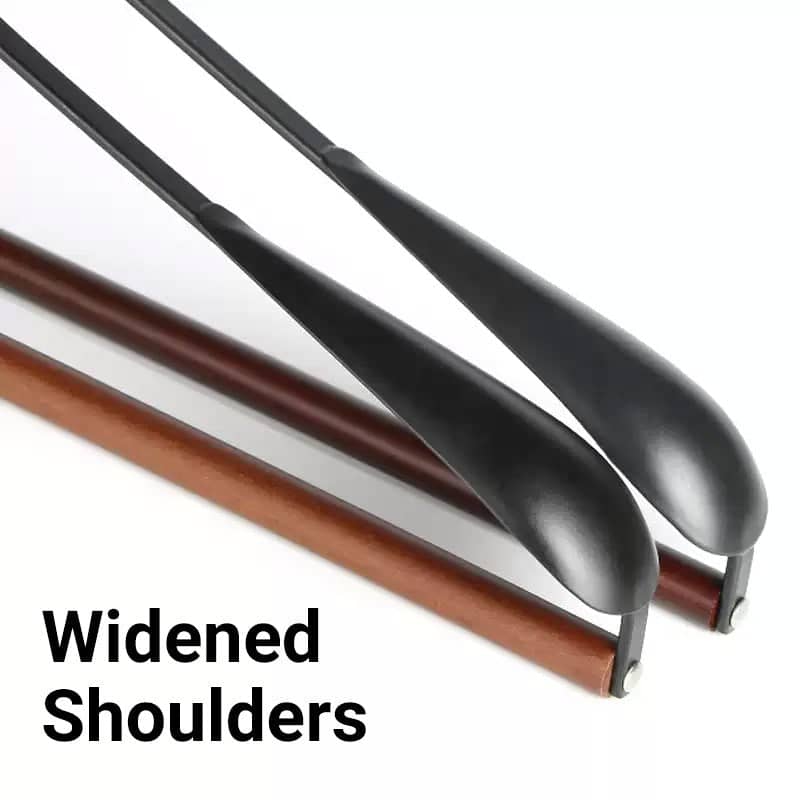 Non Slip Iron Wood Combination Coat Hangers, Pack of 6 - Black - view 4