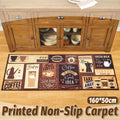 Non Slip Kitchen Floor Mat Coffee Print Water Absorbent Rug, 160 x 50 cm