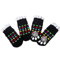 Non Slip Pet Socks for Dogs and Cats, Large (9 x 4.7 cm) - Black with Coloured Dots