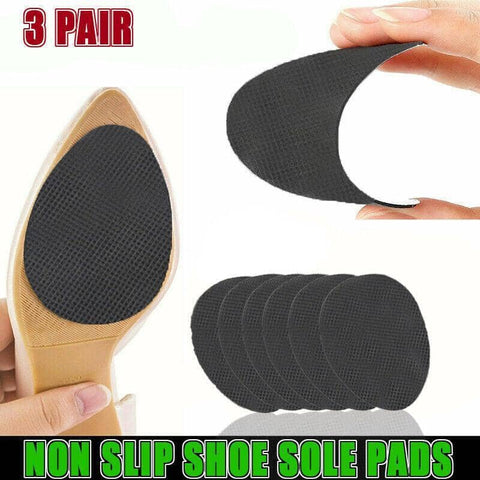 Non-Slip Shoe Sole Grip Pads, Self-Adhesive, 3 Pairs