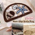 Non-Slip Starfish and Shell Bath Mat Area Rug, 45 x 70 cm