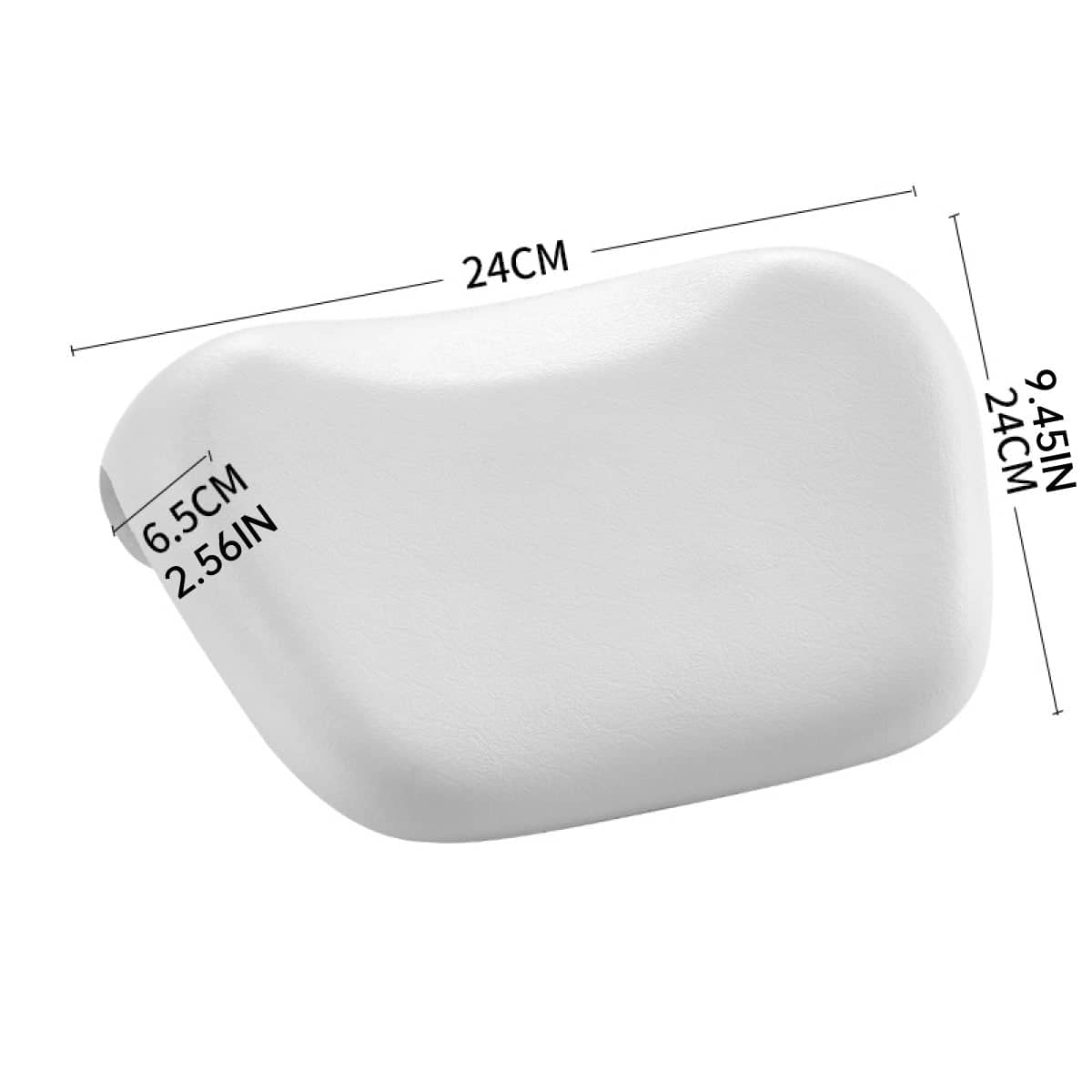 Non-Slip Waterproof Bathtub Pillow with Polyurethane Neck Support - White - view 4