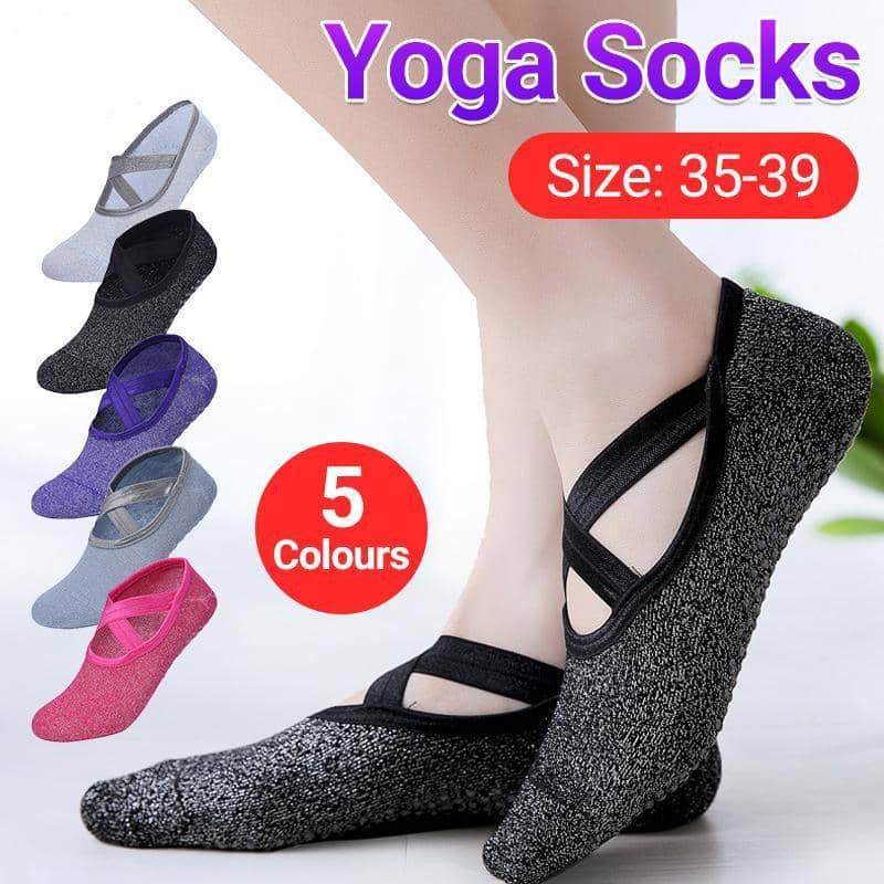 Non Slip Yoga Socks with Grip for Women - Black - view 2