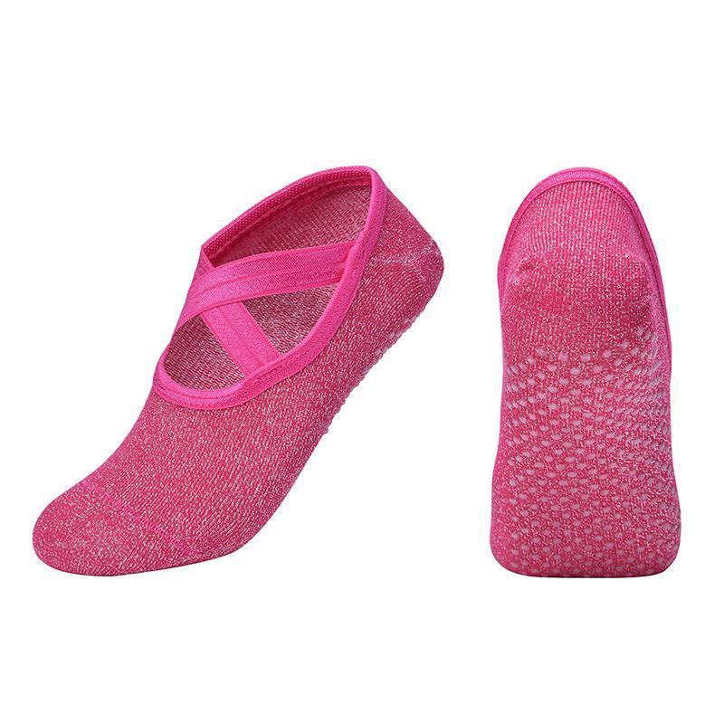 Non Slip Yoga Socks with Grip for Women - Hot Pink