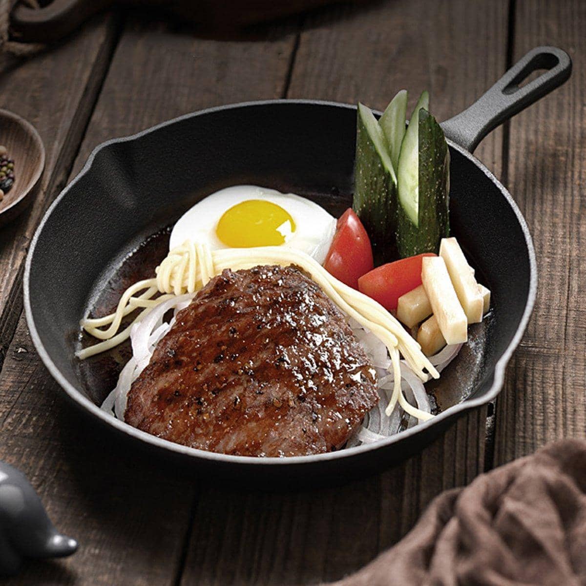 Non Stick Cast Iron Frying Pan Set of 3 - 16cm, 20cm and 26cm Skillet Cookware - view 5