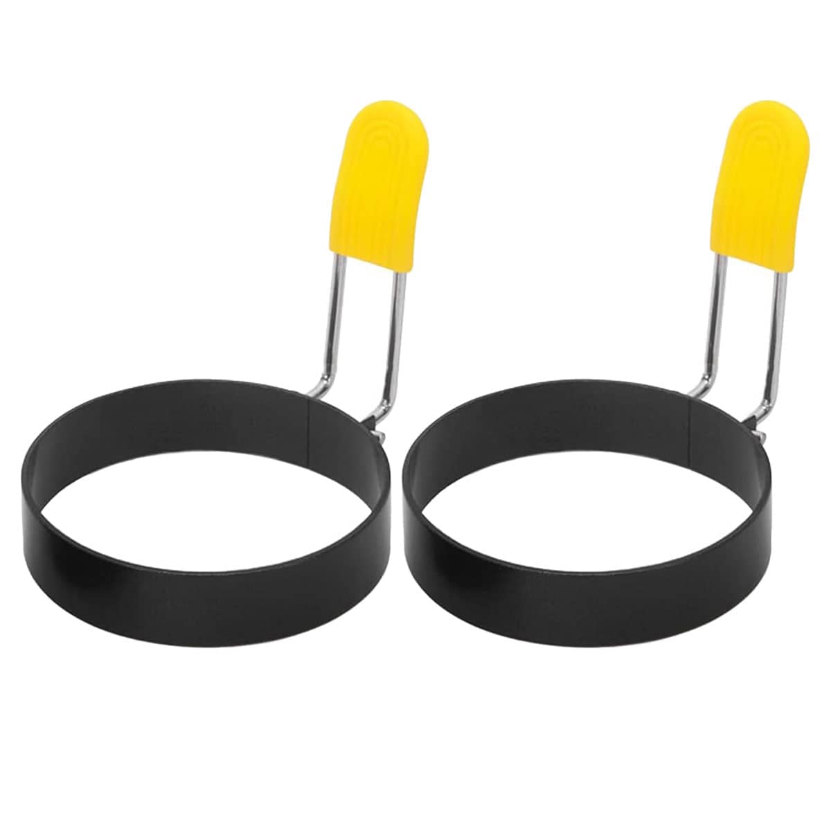 Non-Stick Egg Rings Pack of 2 with Foldable Handles for Frying Pans - view 2
