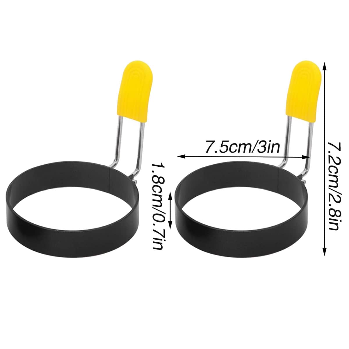 Non-Stick Egg Rings Pack of 2 with Foldable Handles for Frying Pans - view 3