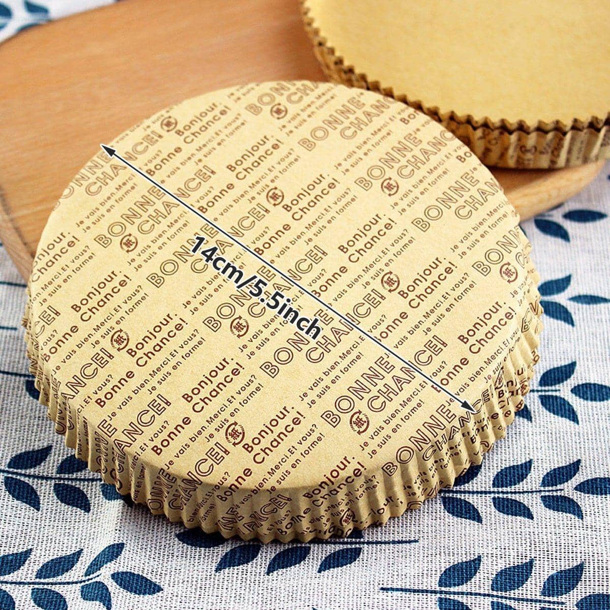 Non-Stick Oil-Proof Baking Paper Trays, 14cm Round - Kraft, Pack of 100 - view 4