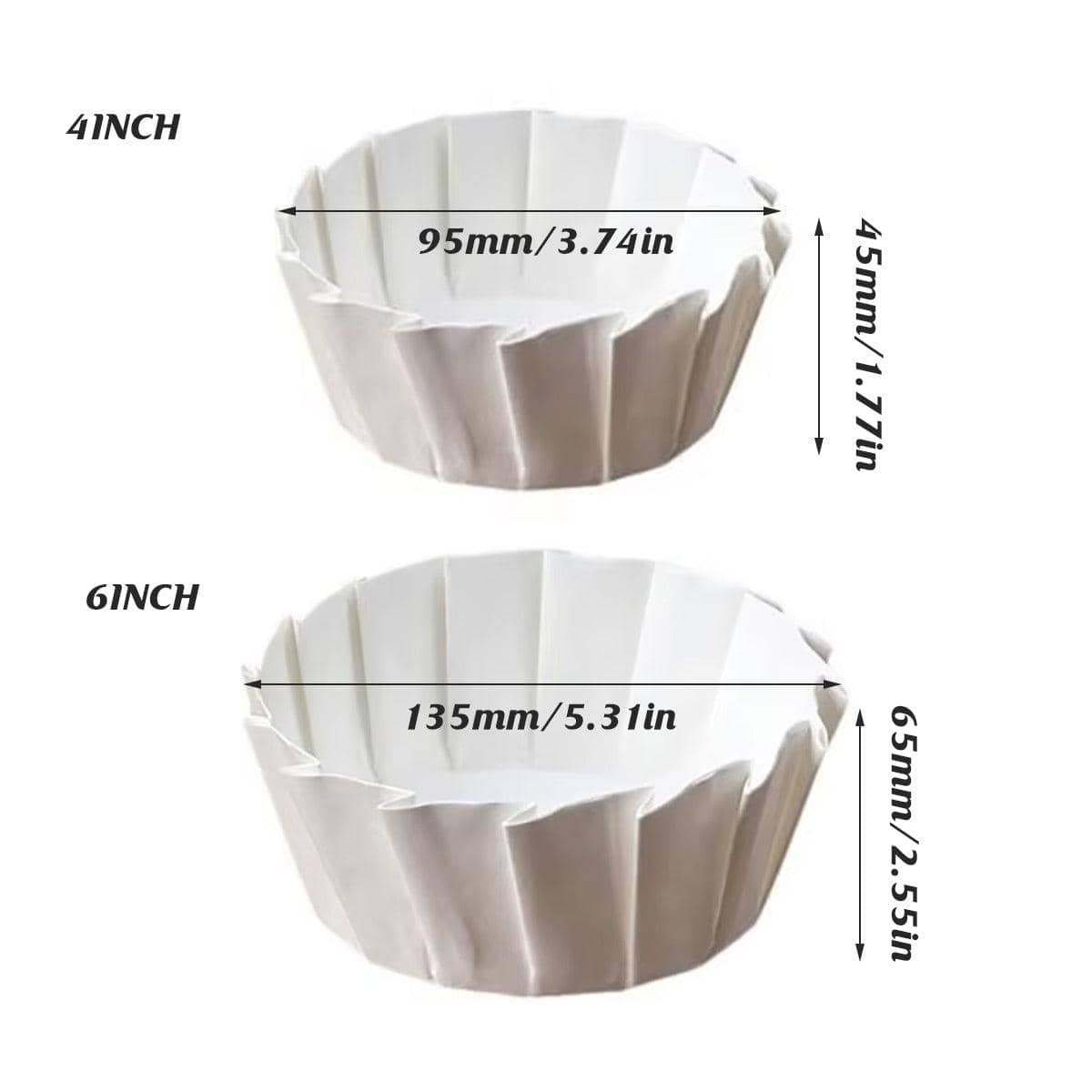 Non-Stick Oil-Proof Cake Paper Trays, Pack of 100 - 6 Inch (13.5 cm) - view 4