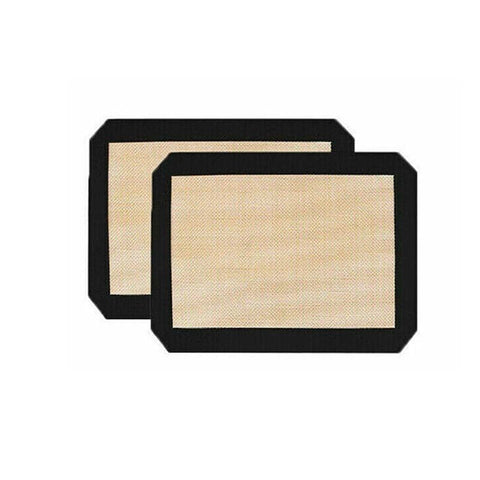 Non-Stick Silicone Baking Mat Reusable - Black, Pack of 2 (40 x 60 cm)