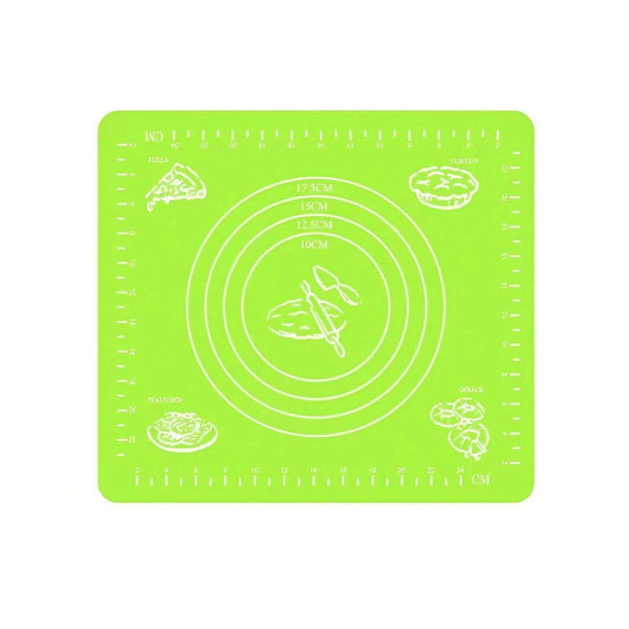 Non-Stick Silicone Dough Rolling Mat - Green, 29 x 26 cm