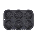 Non-Stick Silicone Hamburger Bun Mould - 6 Cavity Burger Bread Baking Pan - view 2