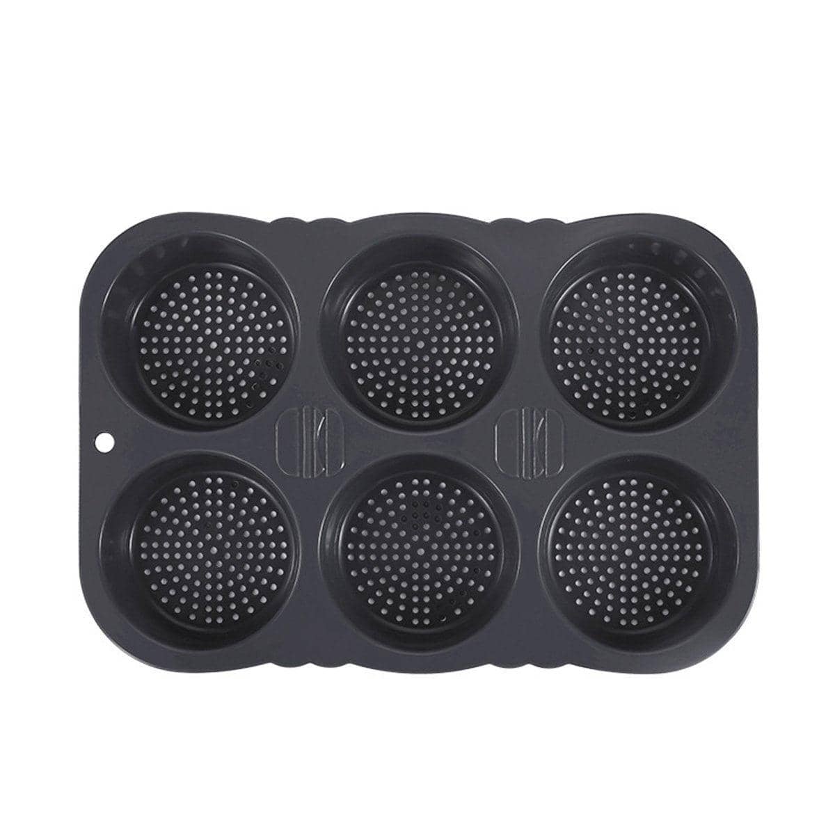 Non-Stick Silicone Hamburger Bun Mould - 6 Cavity Burger Bread Baking Pan - view 2