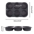 Non-Stick Silicone Hamburger Bun Mould - 6 Cavity Burger Bread Baking Pan - view 3