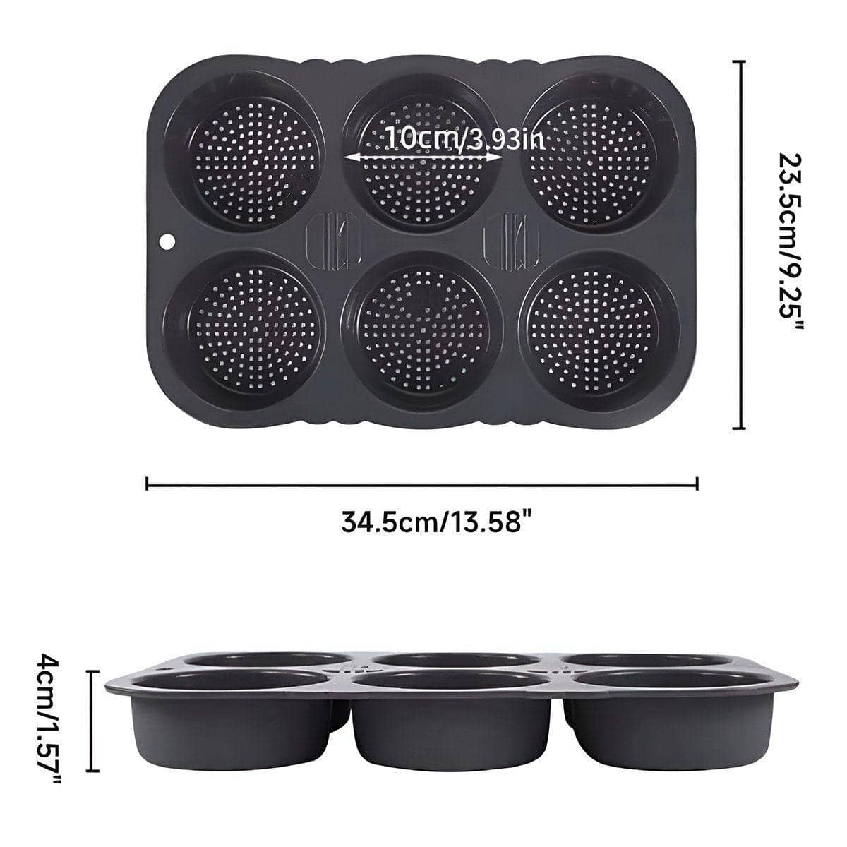 Non-Stick Silicone Hamburger Bun Mould - 6 Cavity Burger Bread Baking Pan - view 3