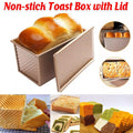 Non-Stick Toast Baking Box with Lid, Carbon Steel - Champagne Gold