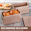 Non-Stick Toast Baking Box with Lid, Carbon Steel - Champagne Gold - view 5