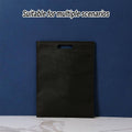 Non-Woven Flat Pocket Shopping Bags, Pack of 100 - Black, 25 x 30 cm