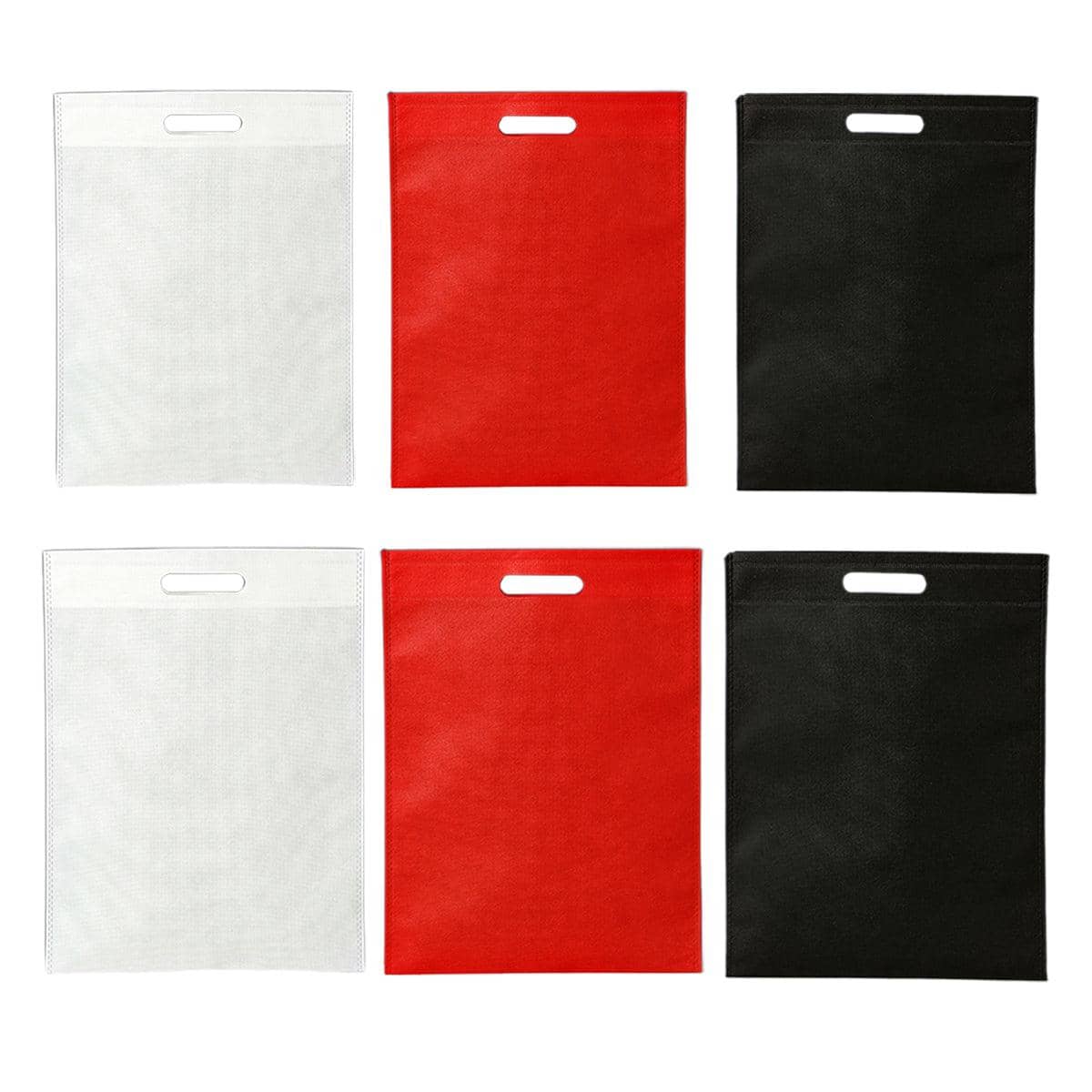 Non-Woven Flat Pocket Shopping Bags, Pack of 100 - Black, 25 x 30 cm - view 4