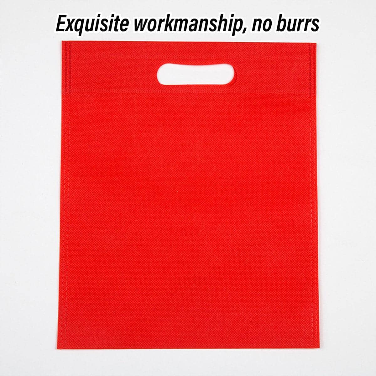 Non-Woven Flat Pocket Shopping Bags, Pack of 100 - Red, 30 x 40 cm