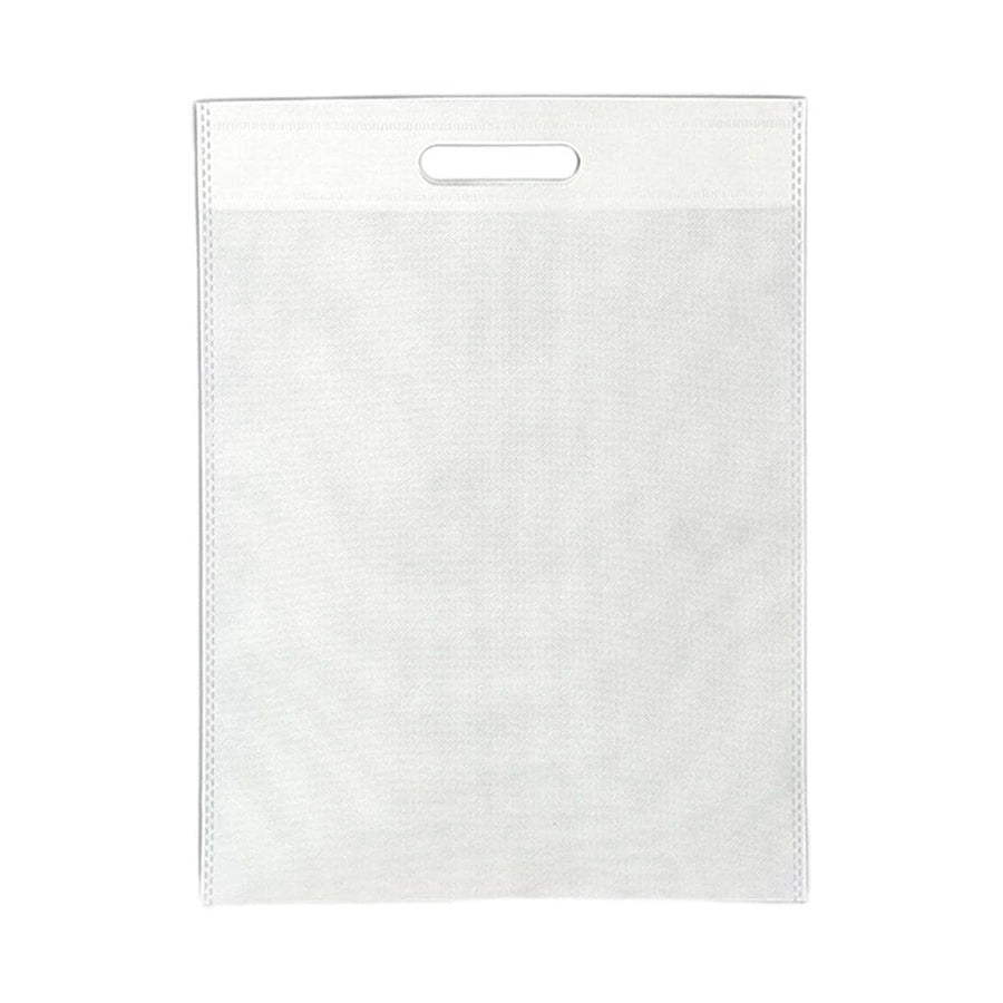 Non-Woven Flat Pocket Shopping Bags, Pack of 100 - White, 25 x 30 cm