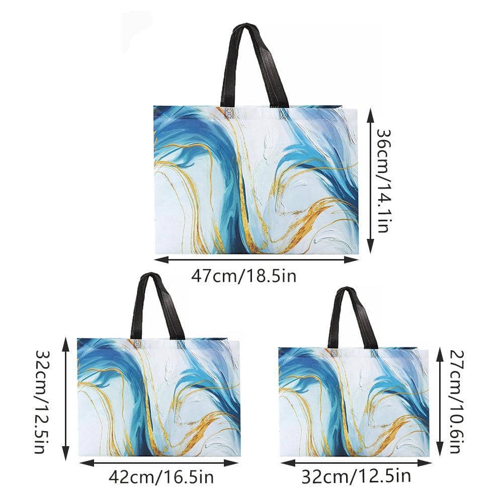 Non Woven Reusable Shopping Tote Bags Pack of 25 - Size L (47 x 36 cm), Blue - view 4