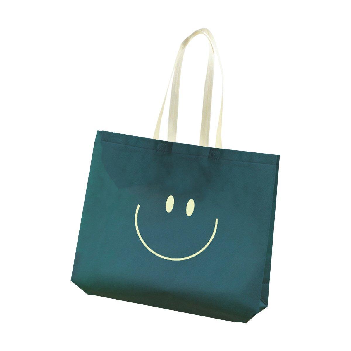 Non-Woven Reusable Tote Bags, Pack of 25 - Smile Face, 25 x 35 x 10 cm