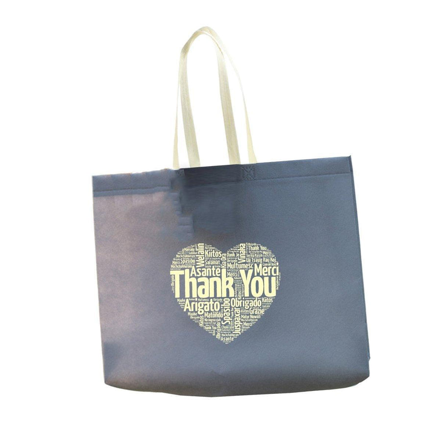 Non-Woven Reusable Tote Bags, Pack of 25 - Thank You Heart, 30 x 40 x 10 cm