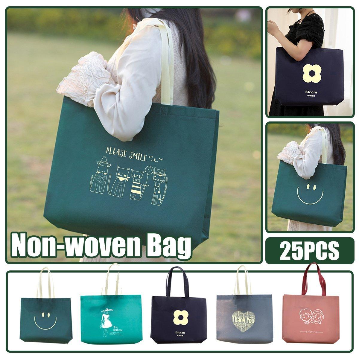 Non-Woven Reusable Tote Bags, Pack of 25 - Thank You Heart, 30 x 40 x 10 cm - view 2