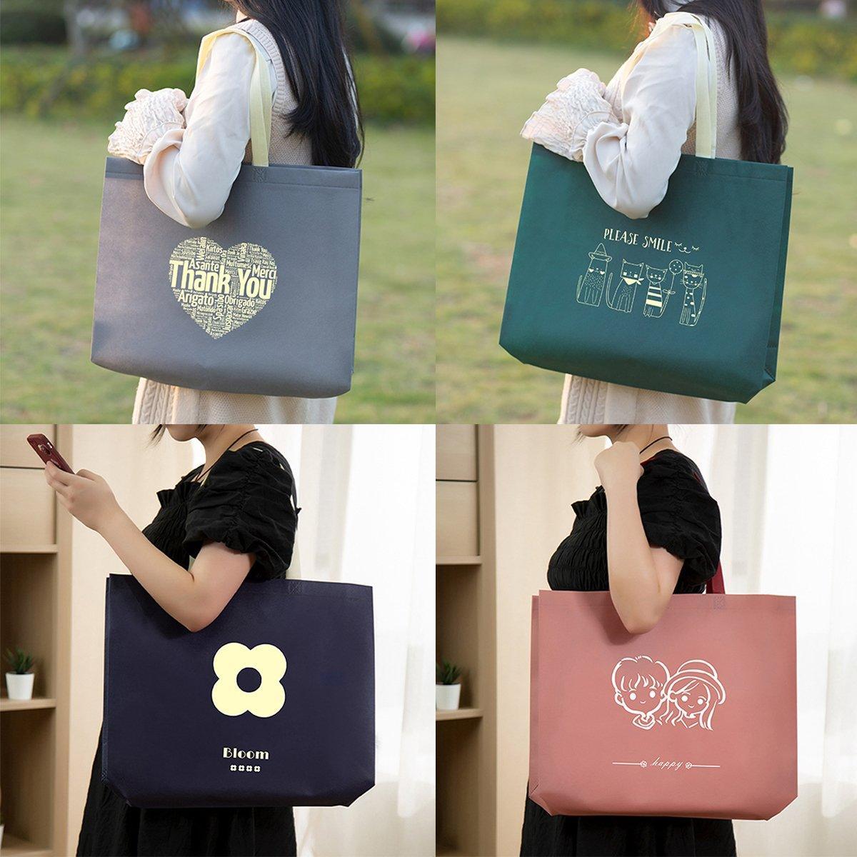 Non-Woven Tote Bags Reusable 25 Pack - Smile 30 x 40 x 10cm - view 5