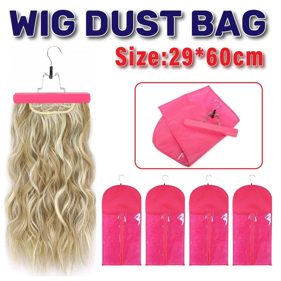 Non-Woven Wig Dust Bag with Clear Window for Hair Extensions, Pack of 4