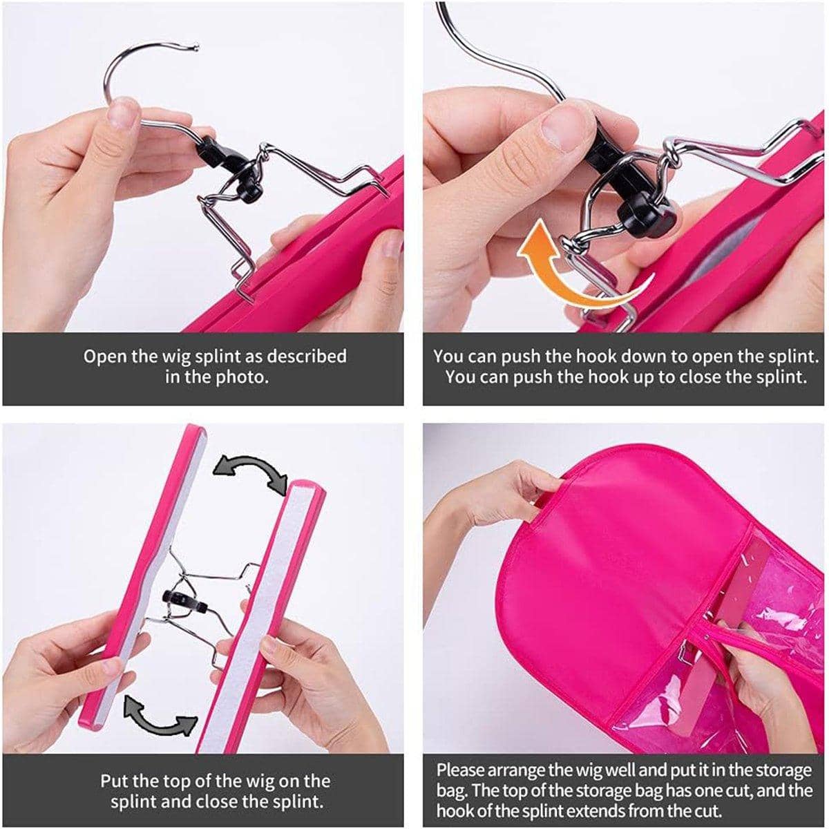 Non-Woven Wig Dust Bag with Clear Window for Hair Extensions, Pack of 4 - view 4