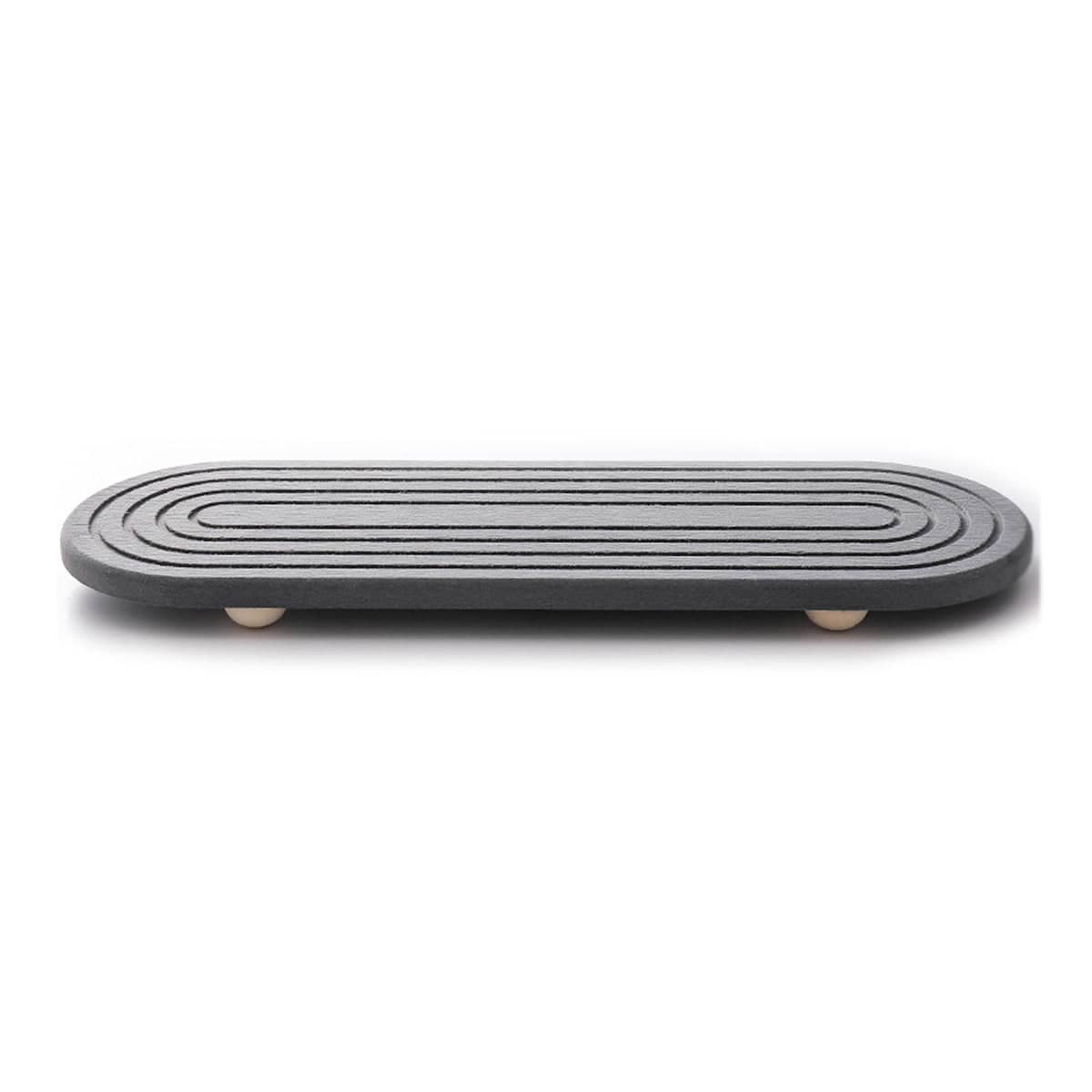 Nordic Diatomaceous Earth Bathroom Sink Drying Mat Tray, 30 x 10 cm - Dark Grey