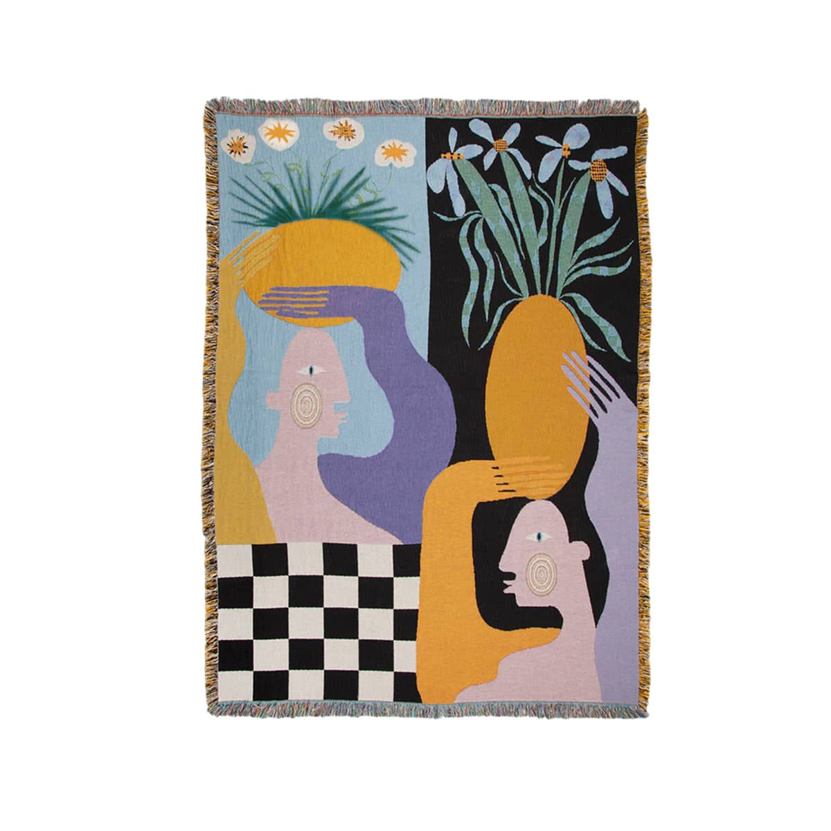 Nordic Style Room Tapestry Wall Hanging and Leisure Blanket with Fringed Edges 130 x 180 cm - view 5