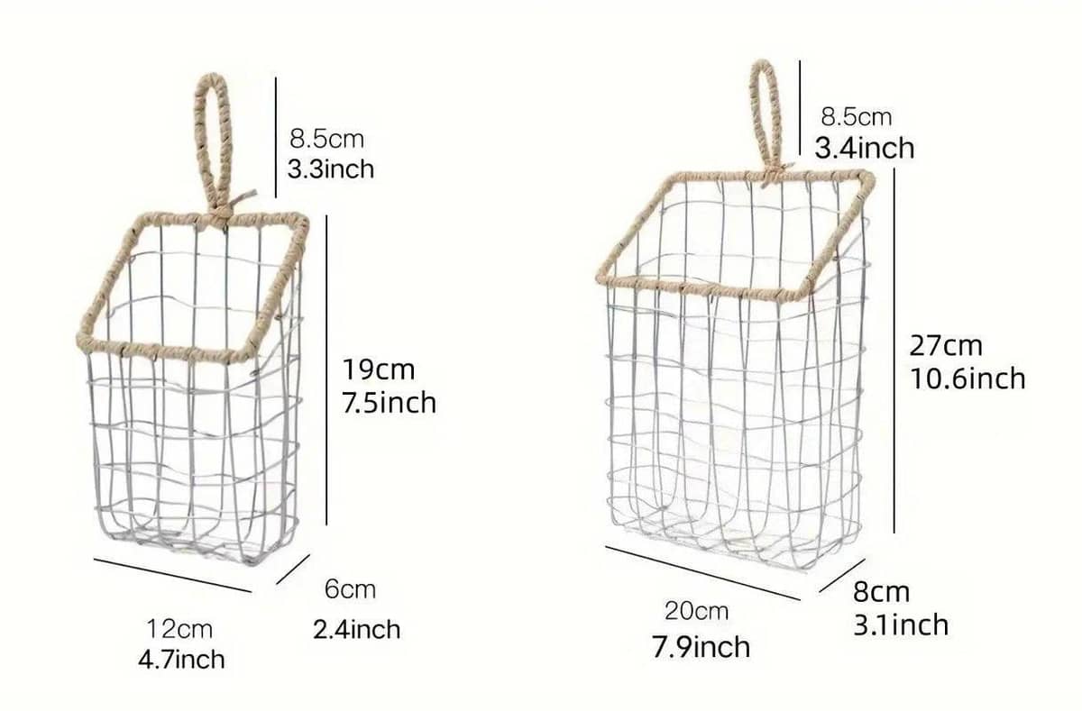 Nordic Wire Woven Storage Basket - Small (11.9 x 6.1 x 19.1 cm) - view 4