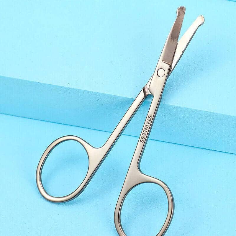 Nose Hair Scissors, Stainless Steel Round Tip Trimmer - Silver - view 3