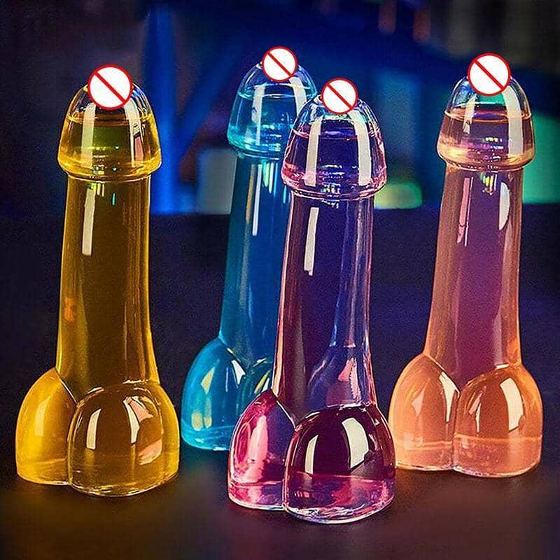 Novelty Penis Shaped Wine Glass Cups, Set of 4 for Cocktail Parties - view 4