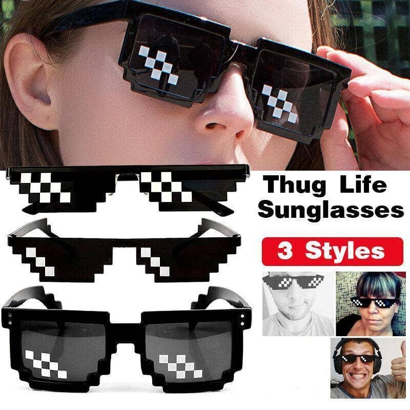 Novelty Pixel Sunglasses - Large Frame, Two Rows - view 2