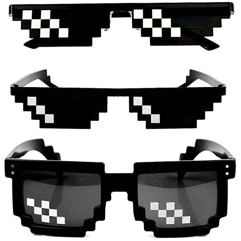 Novelty Pixel Sunglasses - Large Frame, Two Rows - view 3