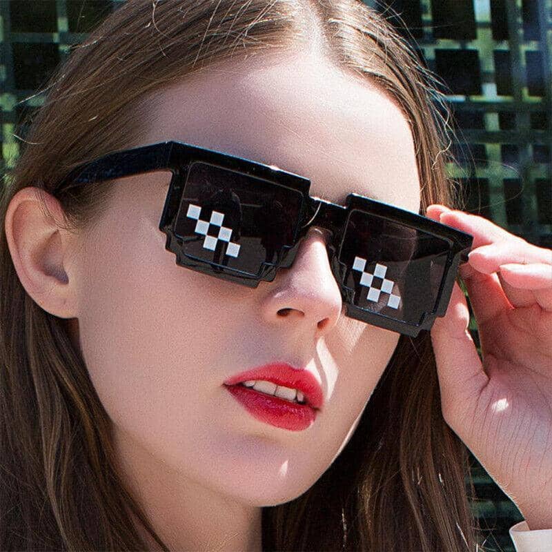 Novelty Pixel Sunglasses - Large Frame, Two Rows - view 4
