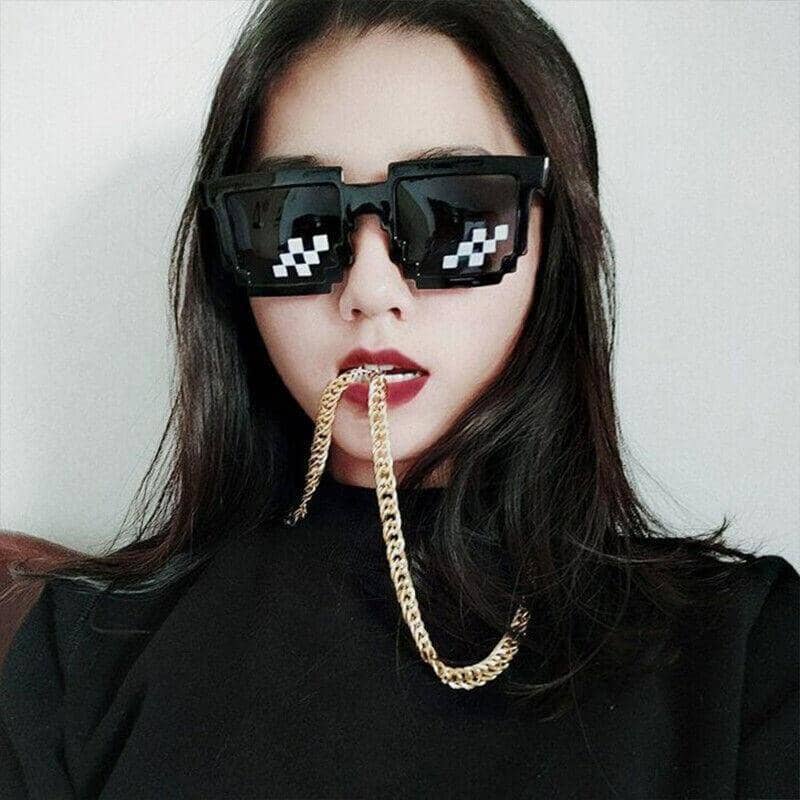 Novelty Pixel Sunglasses - Large Frame, Two Rows - view 5