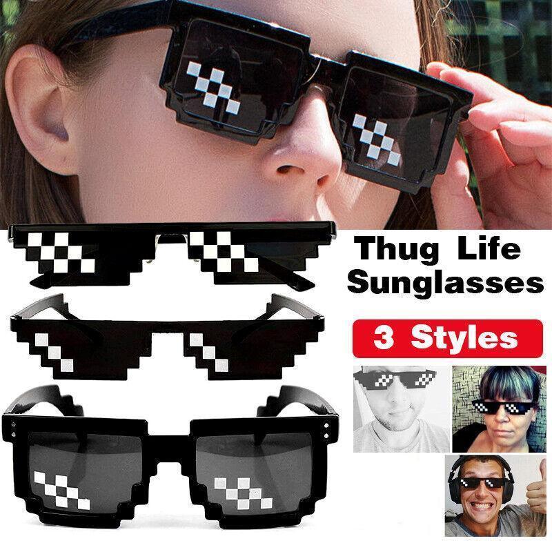 Novelty Pixel Sunglasses - Small Frame, One Row - view 2