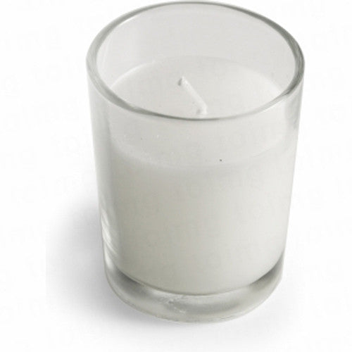 10 White Wax Clear Glass Holder Votive Candle - Wedding Event Centrepiece Table Decoration - SuperSaverAU - view 1