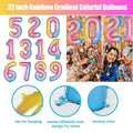 Number Foil Balloon, Rainbow Gradient 32 Inch (81.28cm) - Number 0 - view 2
